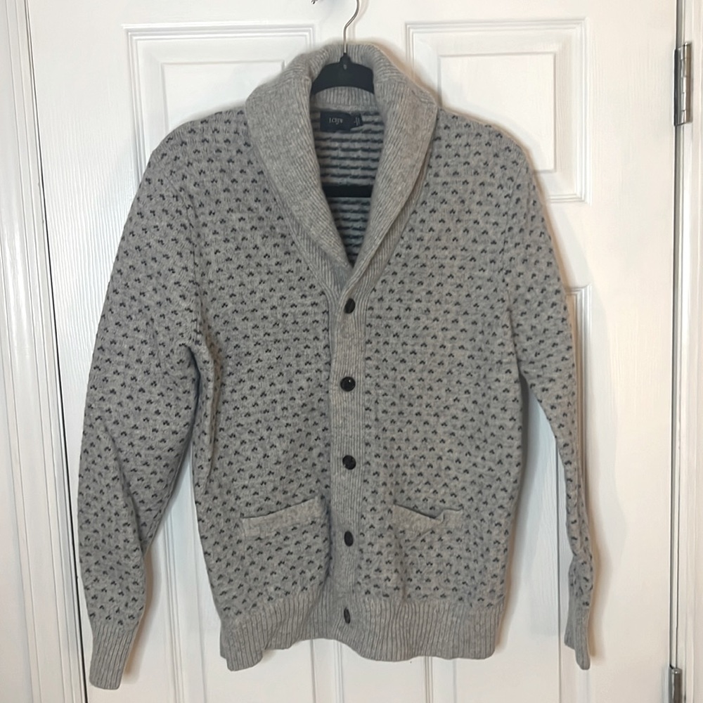 J Crew large grey cardigan sweater